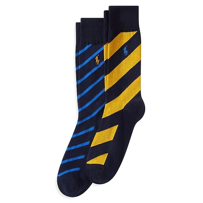 Men's 2-Pair Repp Stripe Crew Socks