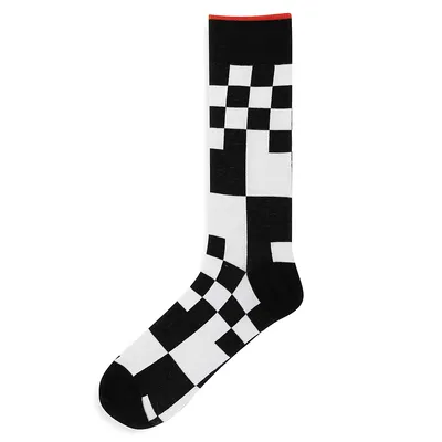 Men's Mixed Grid Crew Socks