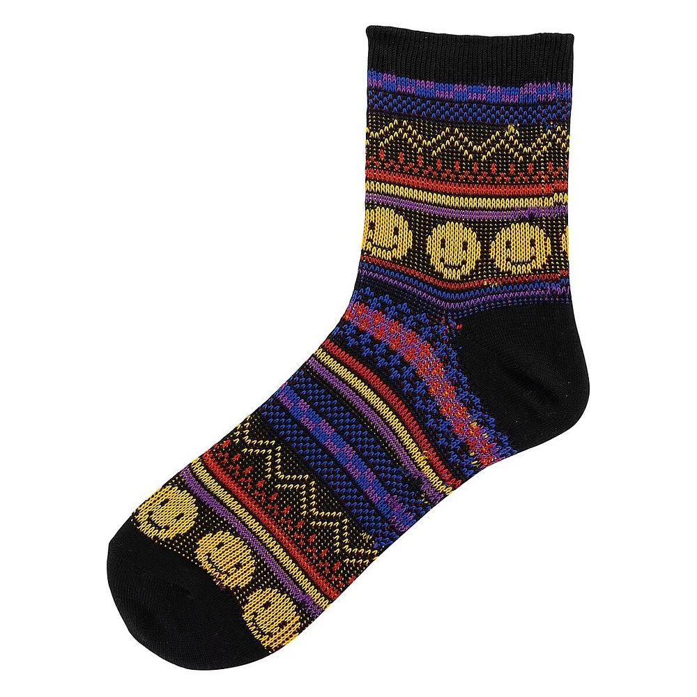 Socquettes en jacquard à motif Smiley