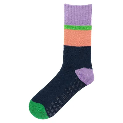 Women's Colourblock Non Skid Slipper Socks