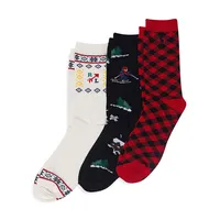 Girl's Holiday Sampler 3-Pack Crew Socks