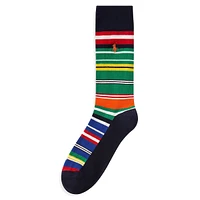 Men's Run On Stripe Crew Socks