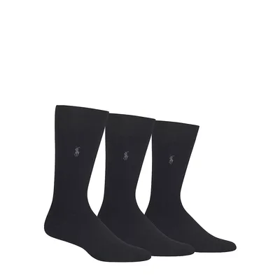 Men's 3-Pair Ribbed Dress Socks