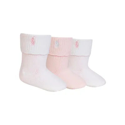 Baby's 3-Pack Scalloped Turncuff Socks