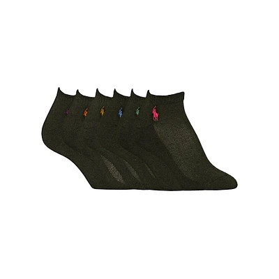 Women's 6-Pair Cushion Sole Mesh-Top Ankle Socks Pack