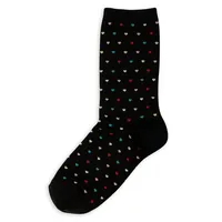 Women’s Pindot Heart Crew Socks