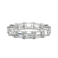 14k White Gold & 3.78 Ct. T.w. Emerald Cut Created Moissanite Eternity Band