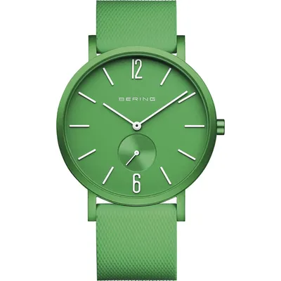 Ladies Ultra Slim Aluminium Watch In Green/green