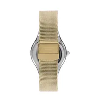 Ladies Lc07407.230 2 Hand Silver Watch With A Yellow Gold Mesh Band And A Silver Dial