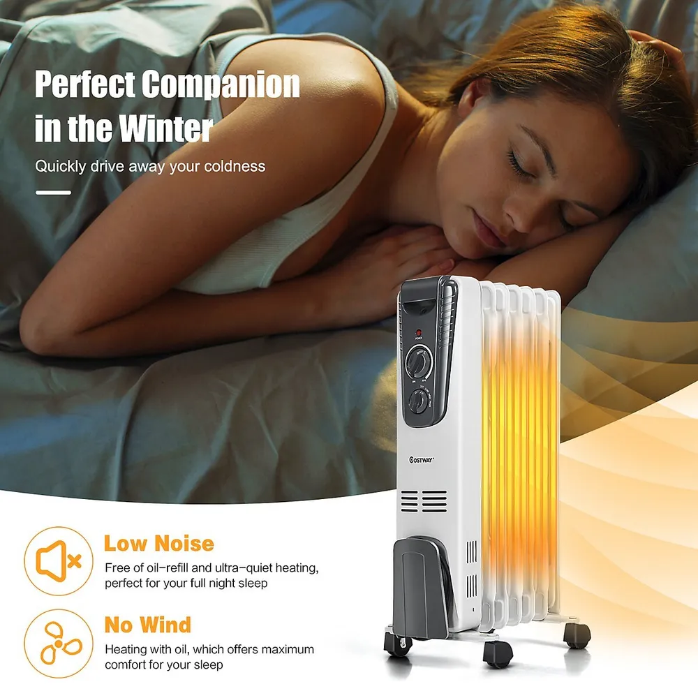 Costway 1500w Electric Oil Filled Radiator Space Heater Thermostat Room  Radiant | Southcentre Mall