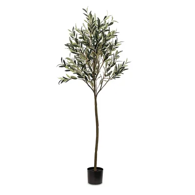 Faux Botanical Olive Tree In Green In. Height