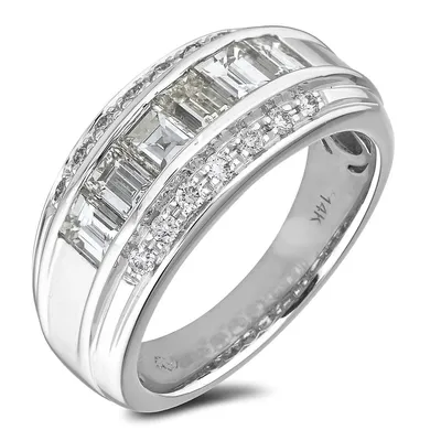 14k White Gold 1.30 Cttw Diamond Dinner Anniversary Ring