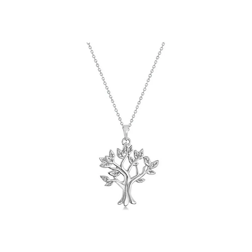 My Tree Of Life Pendant Necklace In Solid 14k White Gold