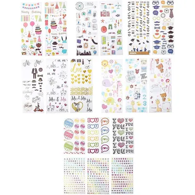 Colorful & Decorative Stickers, 9 Unique Sets for Instant Photo Projects