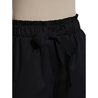 Drawstring Scallop-Trim Shorts