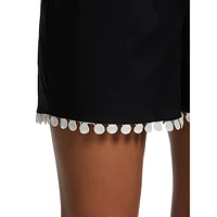 Drawstring Scallop-Trim Shorts