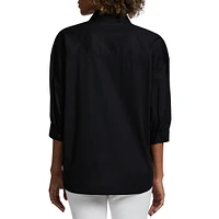 Bubble-Sleeve Popover Shirt