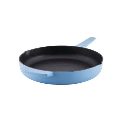 Enamelled Cast-Iron Skillet With Helper Handle