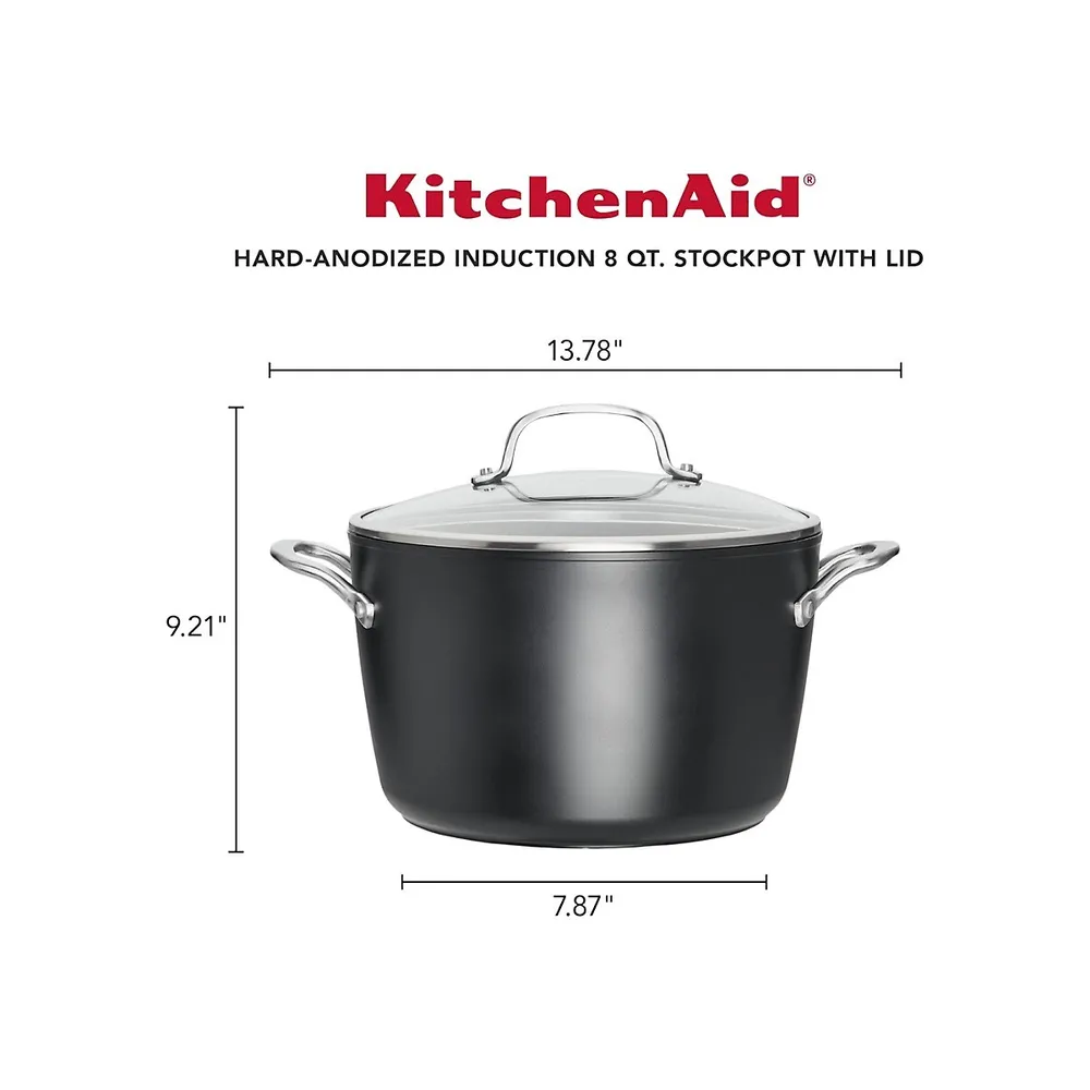 Hard-Anodized Nonstick 7.6L Covered Stock Pot