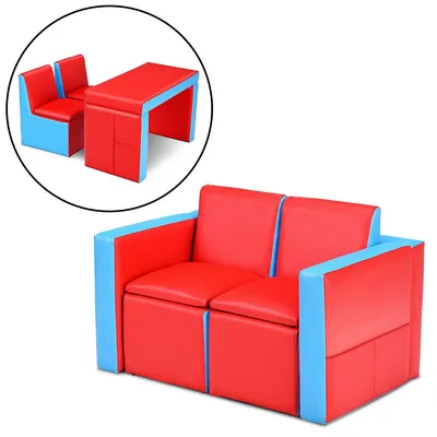 Multi-functional Kids Sofa Table Chair Set Couch Storage Box Furniture Bedroom