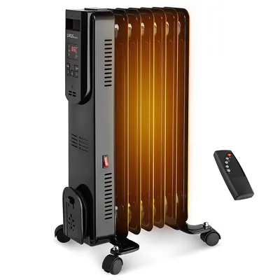 Electric 1500W Oil Filled Radiator Heater,Adjustable Thermostat 3 Heat Setting and Overheating Protection