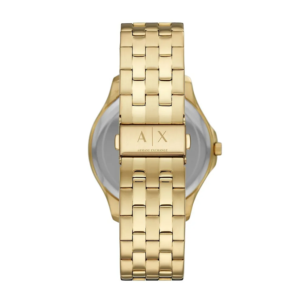 Men's Three-hand, Gold-tone Stainless Steel Watch