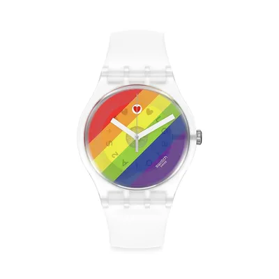 Pride Stripe Fierce Bio-Sourced & Silicone Strap Watch​ SO29K701