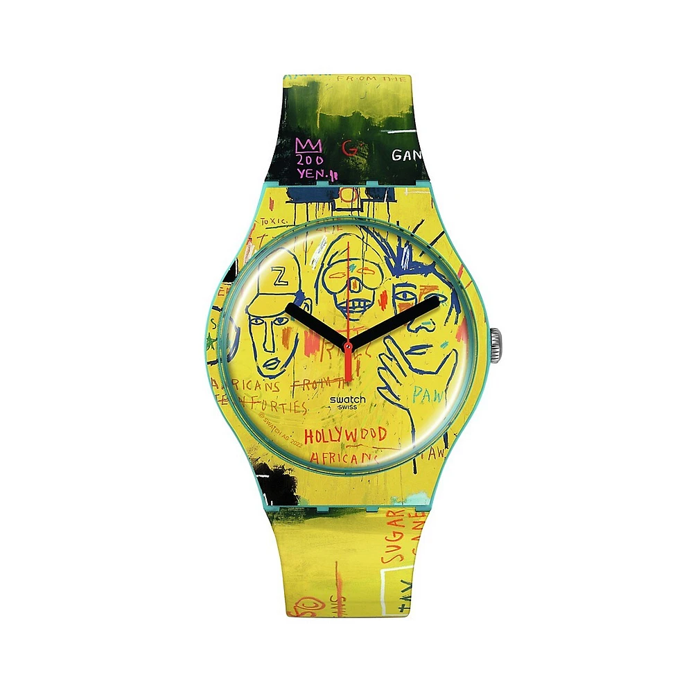 Montre Hollywood Africans de Jean-Michel Basquiat, modèle SUOZ354