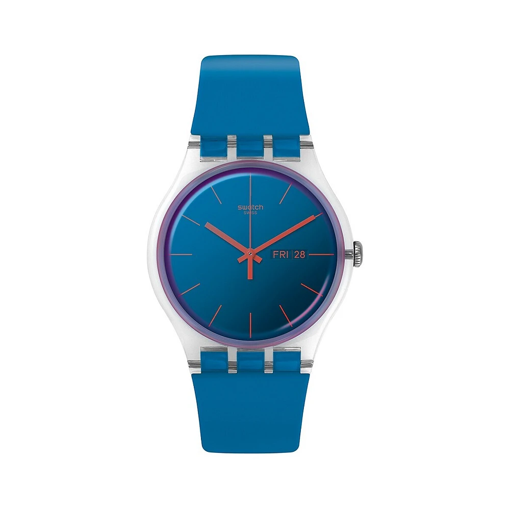 Montre avec bracelet en silicone Transformation Polablue