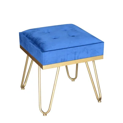 Velvet Ottoman/footstool With Metal Base