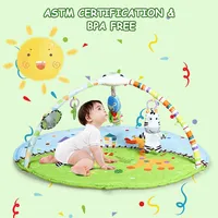 Baby Activity Gym Play Mat W/ Hanging Toys Projector Infant Educational Playtime