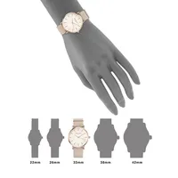 Analog West Village Rose-Goldtone Leather Strap Watch