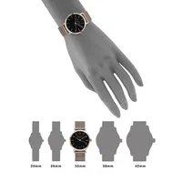 Tribeca Analog Rose-Goldtone Mesh Bracelet Watch TBR-T59