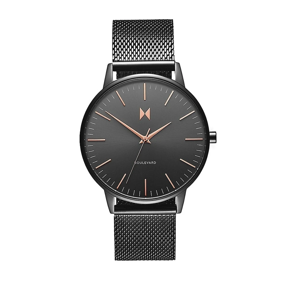 Boulevard Lincoln Stainless Steel Mesh Bracelet Watch