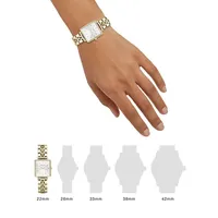 Mini Boxy Goldtone Stainless Steel Bracelet Watch QMWSG-Q021