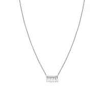 Collier à pendentif à barres linéaires multiples en argent plaqué rhodium Iggy