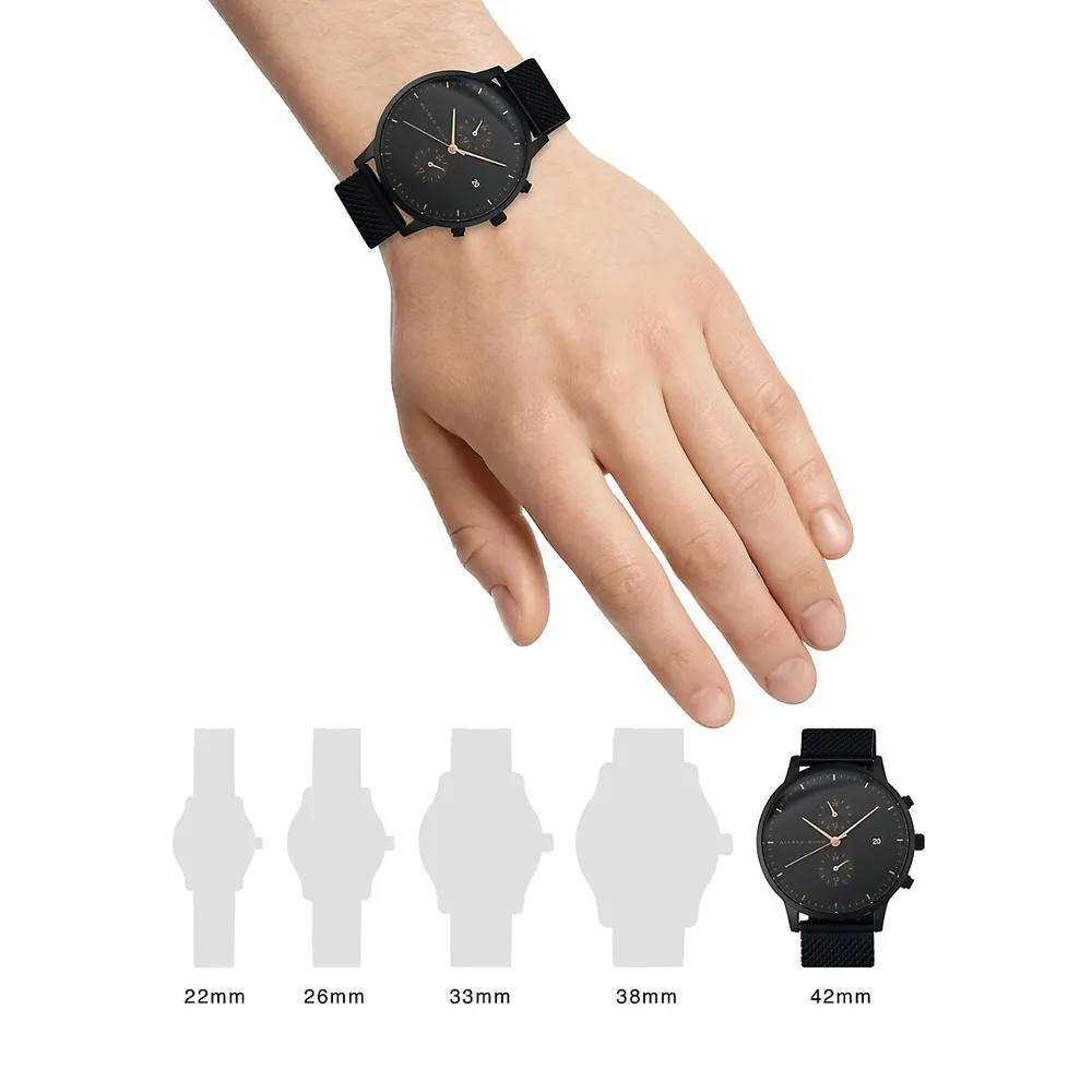 Black Mesh Bracelet Watch