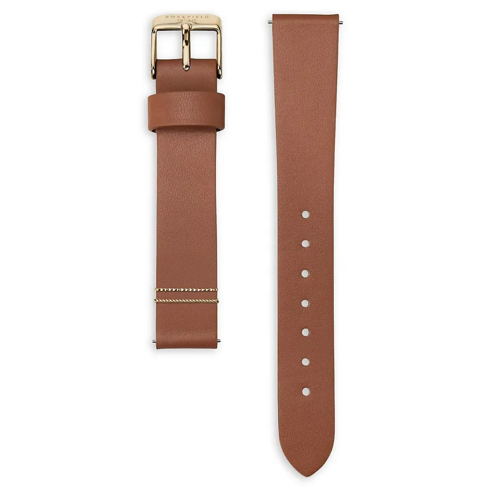 West Village Cognac Leather Strap Watch