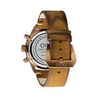 Montre chronographe Bronzo avec bracelet en cuir végétalien brun
