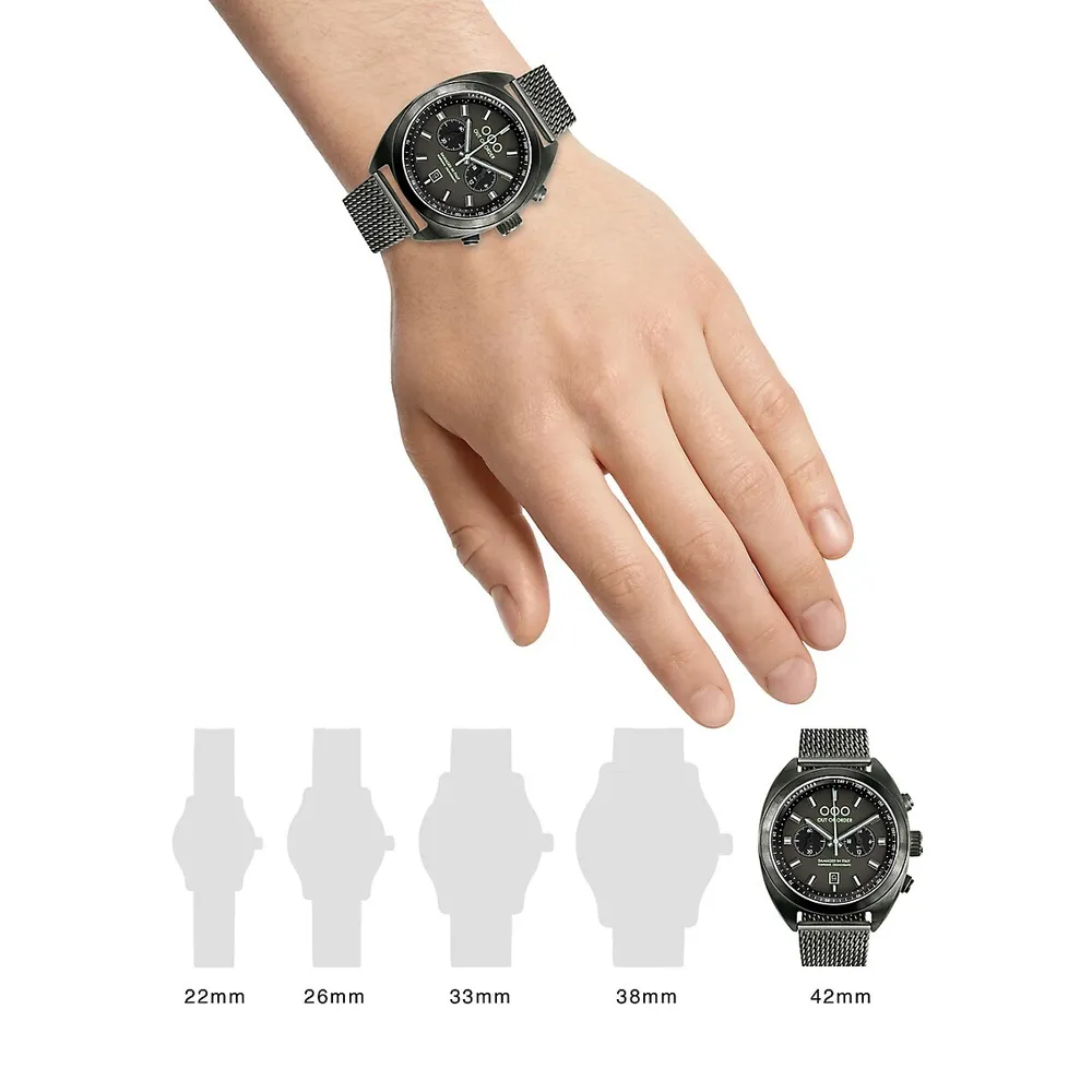 Montre chronographe Torpedine Chrono Nero avec bracelet milanais