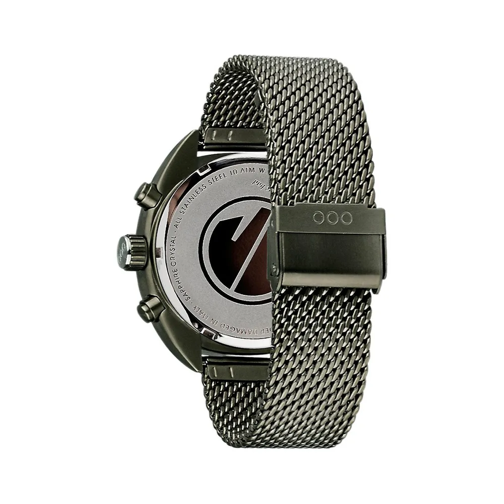 Montre chronographe Torpedine Chrono Nero avec bracelet milanais