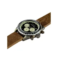 Cronografo Heritage Chronograph Brown Leather Strap Watch