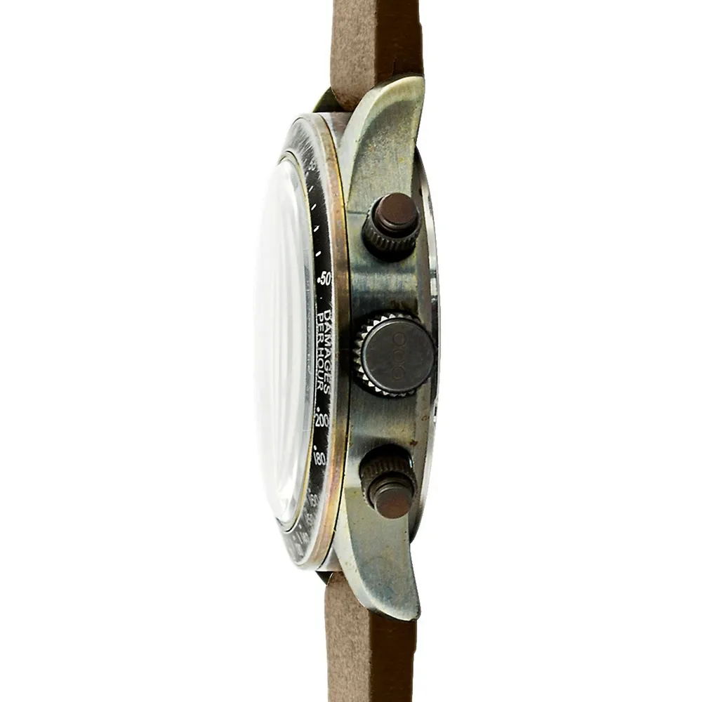 Cronografo Heritage Chronograph Brown Leather Strap Watch