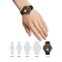 Firefly 41 Marrone Scuro Brown Leather Strap Dress Watch