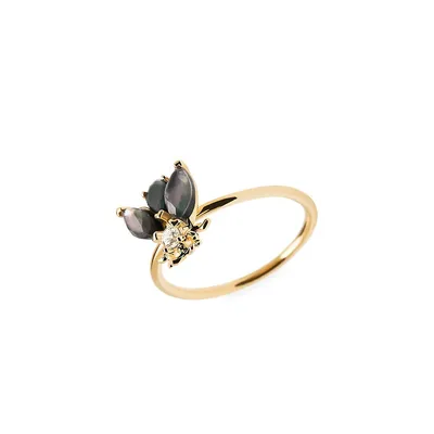 Zaza 18kt Gold Plated Sterling SilverStone Insect Ring