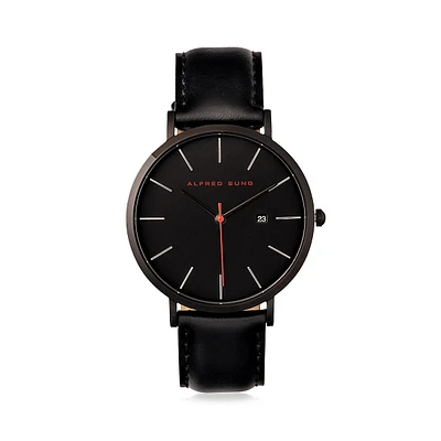 Minimalist Leather-Strap Watch ASM