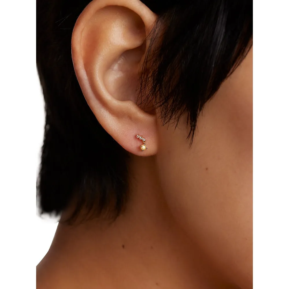 Juno 18K Goldplated Sterling Silver & Two-Tone Cubic Zirconia Astrid Earrings