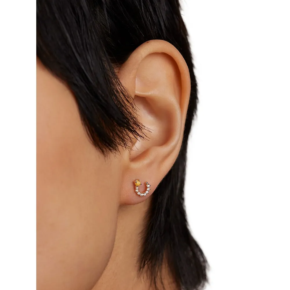 Boucles d'oreilles en argent sterling plaqué or 18 ct Juno Villa