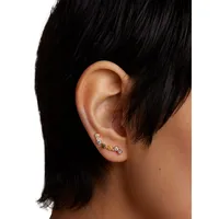 Boucles d'oreilles April en argent sterling plaqué or 18 ct avec pierre multiples Juno