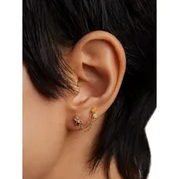 Boucles d'oreilles Naomi en argent sterling plaqué or 18 ct avec pierres multiples Juno